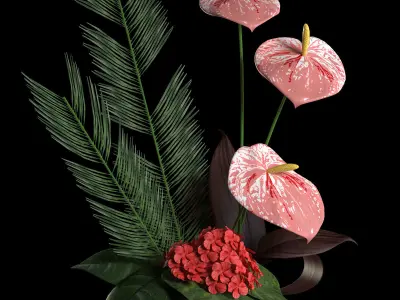 Anthurium bouqet 3D model