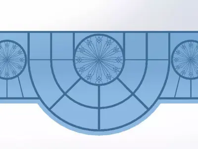 3D CNC glass roof architectural art for villas and townhouses 3D model