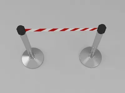 Barriers 5 metal barrier with stripes 3D model