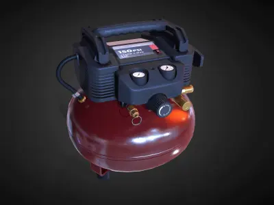 Hend Held Air Compressor - Low Poly Low-poly 3D model