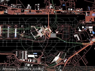 London Heathrow LHR Airport Roads Buildings and Public Transport 3D model