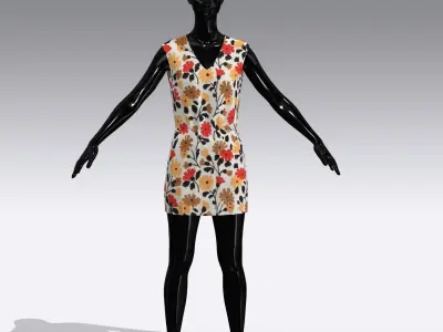 Woman Cloth Dress Low-poly 3D model purchase
