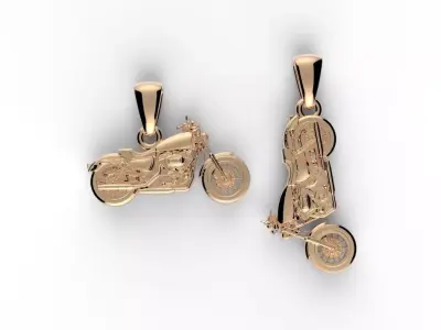 motorbike pendant 3D print model