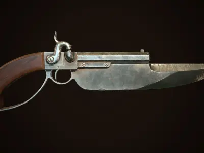 Percussion Gun-knife Low-poly 3D model