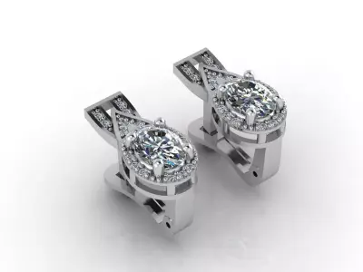Women Earrings 3DM STL Womens Earring Renders 3D print models   3D print model 16