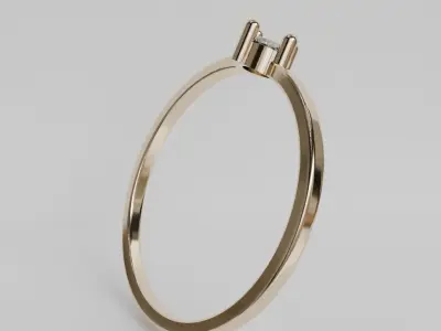 single solitaire ring 3D print model