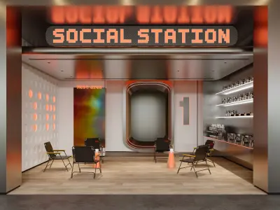 Luxury Metal Sci-Fi Gym 3D model