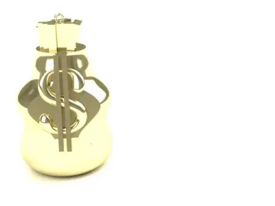 Cash Sack Moneybag Pendant Gold Silver Platinum Luxury Jewelry 3D print model