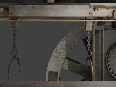 medieval sawmill 3D model