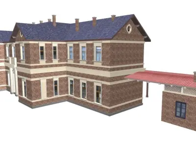 Railway station 3D model