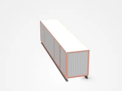 Enclosed Sea Port Container 3D model