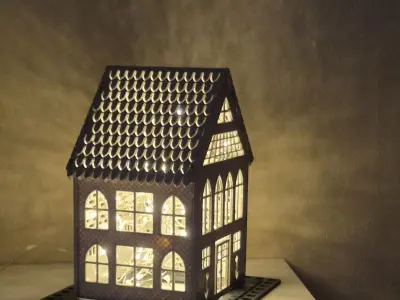 Decoration mill and house 3D model