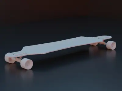  Longboard Skate Mesh Low-poly 3D model