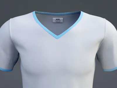 T-shirt V-neck Low-poly 3D model