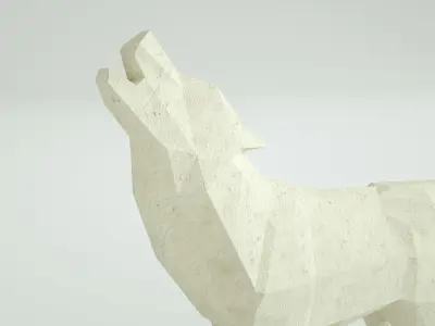 Low Poly Paper Wolves Low-poly 3D model