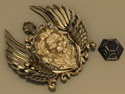 Winged LION pendant 3D print model