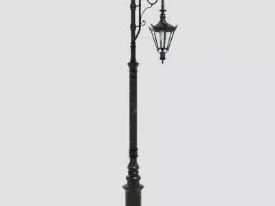 StreetLamp03 wrought iron lamp post Low-poly 3D model