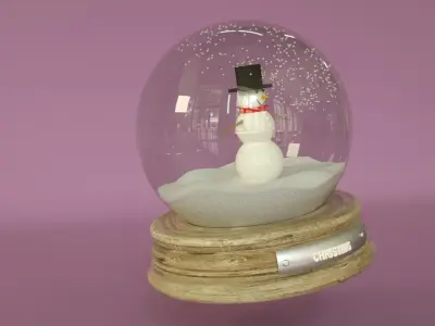 Snow Globe Christmas Realistic 3D Model Animated 3D model