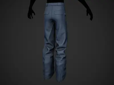 Blue Snowboard Pants Style 3 Low-poly 3D model