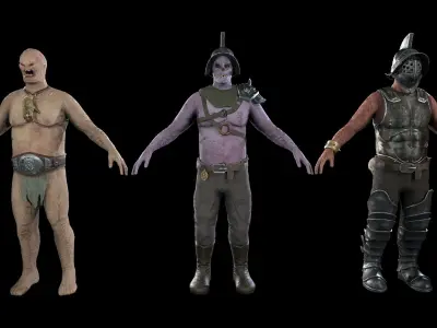 Crypt Fiend modular character - demo scene Free low-poly 3D model