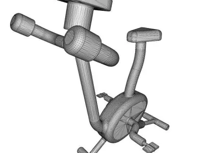 Cartoon Fitness Bike Low-poly 3D model