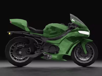 Sports Motorcycle Dolphin LowPoly Low-poly 3D model