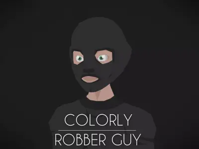 Colorly - Robber Guy - Game Ready - Rigged - Customizable Low-poly 3D model
