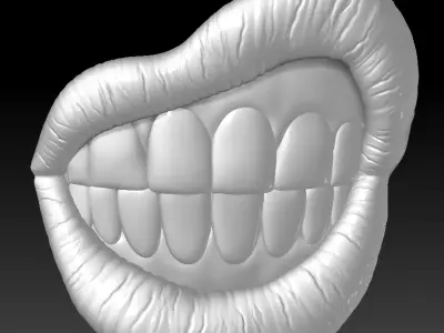 LIPS W TEETH DECOR 3D print model