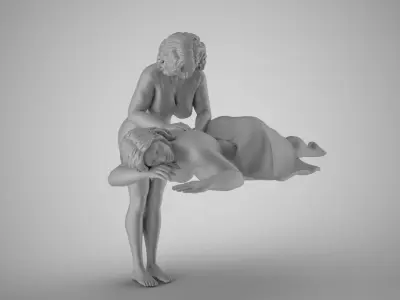 Massage woman being massaged 3D print model