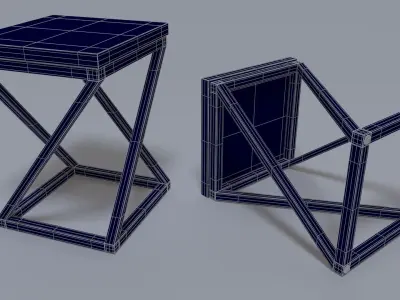 Chair side table with base Free 3D model