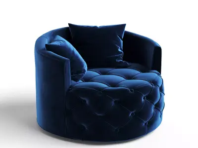  Contemporary Upholstered Tufted  3D model