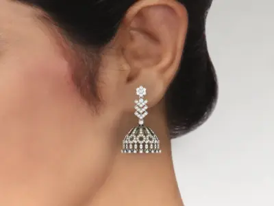 LUXURY MICROSETTING DIAMOND EARRINGS 3D print model get
