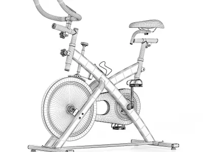 Stationary Spinning Bike 3D model