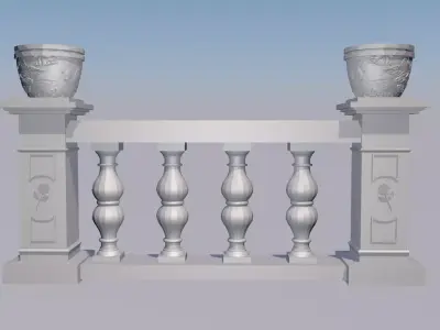 Stone balustrade 3D 3D print model
