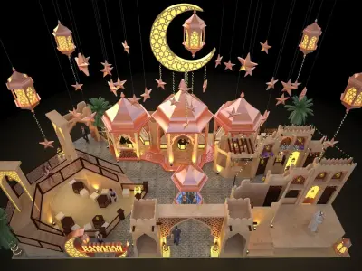 Ramadan Mall Decoration 002 3D model