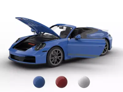 Porsche 911 Carrera T Cabrio 2025 HQ 3d model 3D model