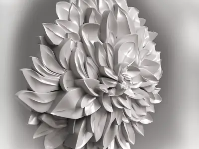3D stl model of a flower for CNC router 3D print model