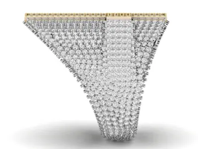 Dual Tone Cross Diamond Cross Signet Ring  3D print model