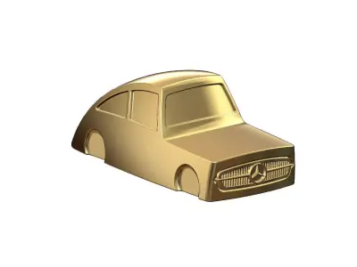 Ribbed Mercedes 300SL gullwing grille car sculpture decor 3D print model