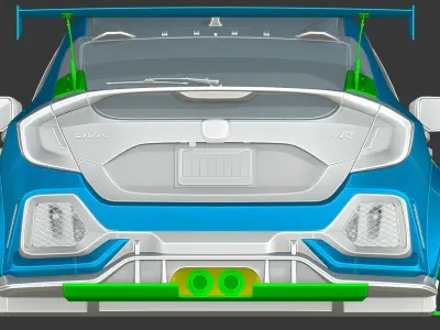 HONDA CIVIC TYPE-R VARIS ARISING 2 Low-poly 3D model