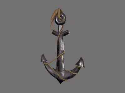 boat anchor  Low-poly 3D model