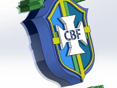 Brazilean National Team Emblem 3D print model