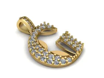 LUXURY ALPHABET G PENDANT 3D PRINTABLE MODEL 3D print model