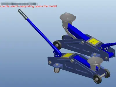 Horizontal hydraulic jack 3D model