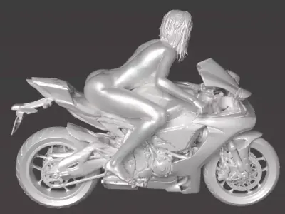 White Hot Moto Girl 3D print model