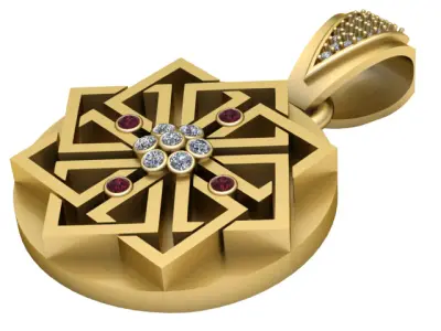 Slavic Lunnitsa pendant 3D model 3D printable 3D print model