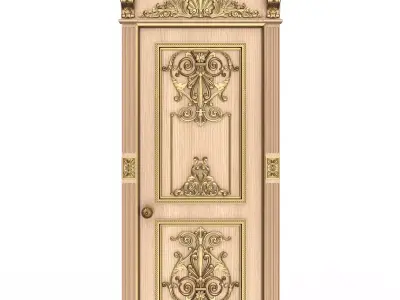 Carved Door Classic 0902 Wood Low-poly 3D model