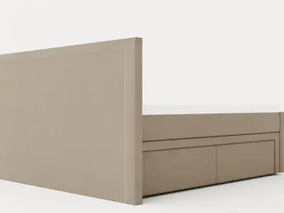 Franco Bed Package 180x200 Co Storage Led Lighting Beige Low-poly 3D model