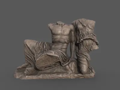 statue of Hercules and Hebe  Low-poly 3D model