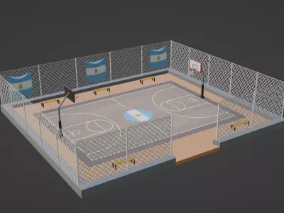  Basketball Stadium - Argentina Low-poly 3D model